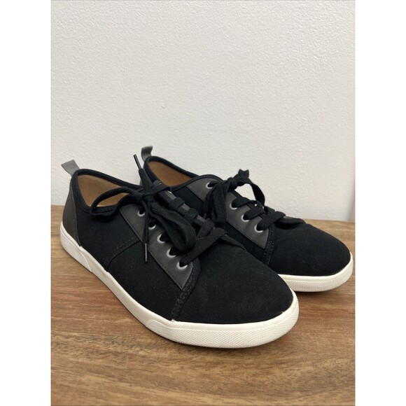 Vionic Pisces  Lace Up Casual Sneakers US 9 EU 41 Black Minimal Wear EUC - Picture 1 of 11